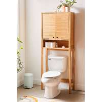 Bamboo Storage Cabinet Toilet Shelf for Bathroom